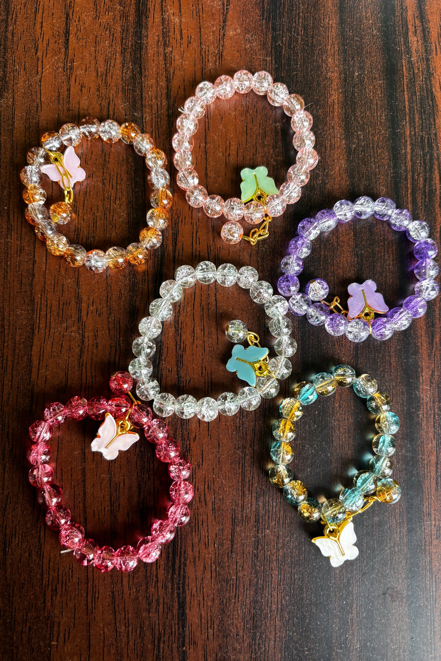Cute Aesthetic Bracelet with Butterfly Charms