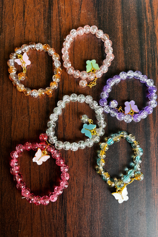 Cute Aesthetic Bracelet with Butterfly Charms