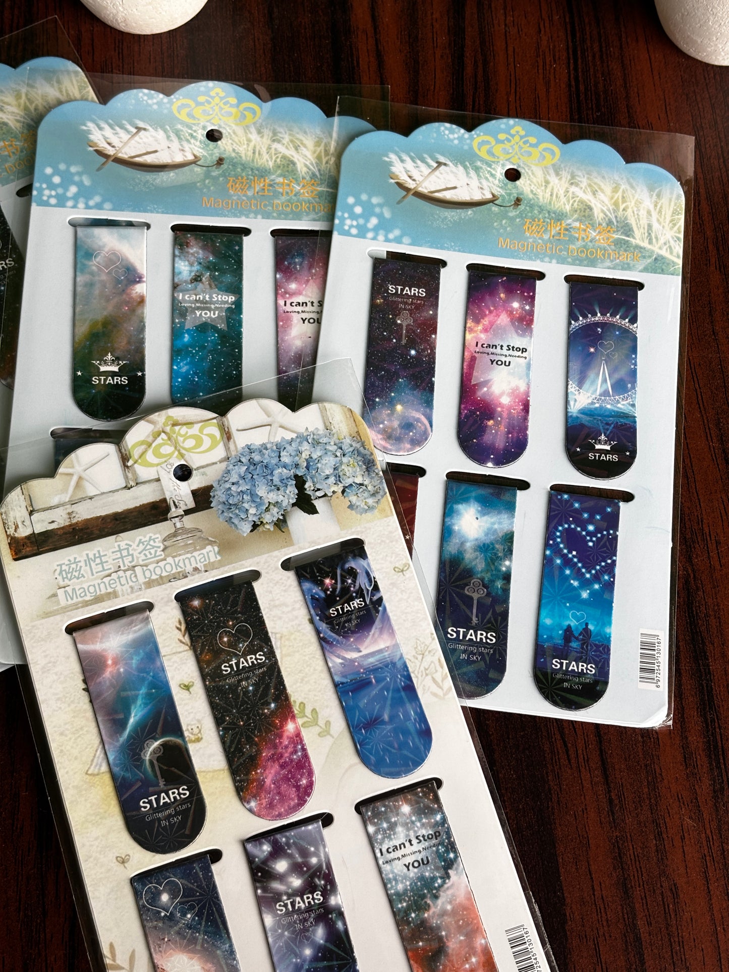 Space theme magnetic bookmarks