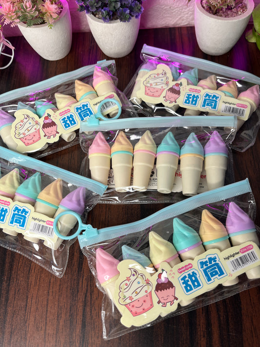 Sweet Cone Highlighter Set – Pack of 6