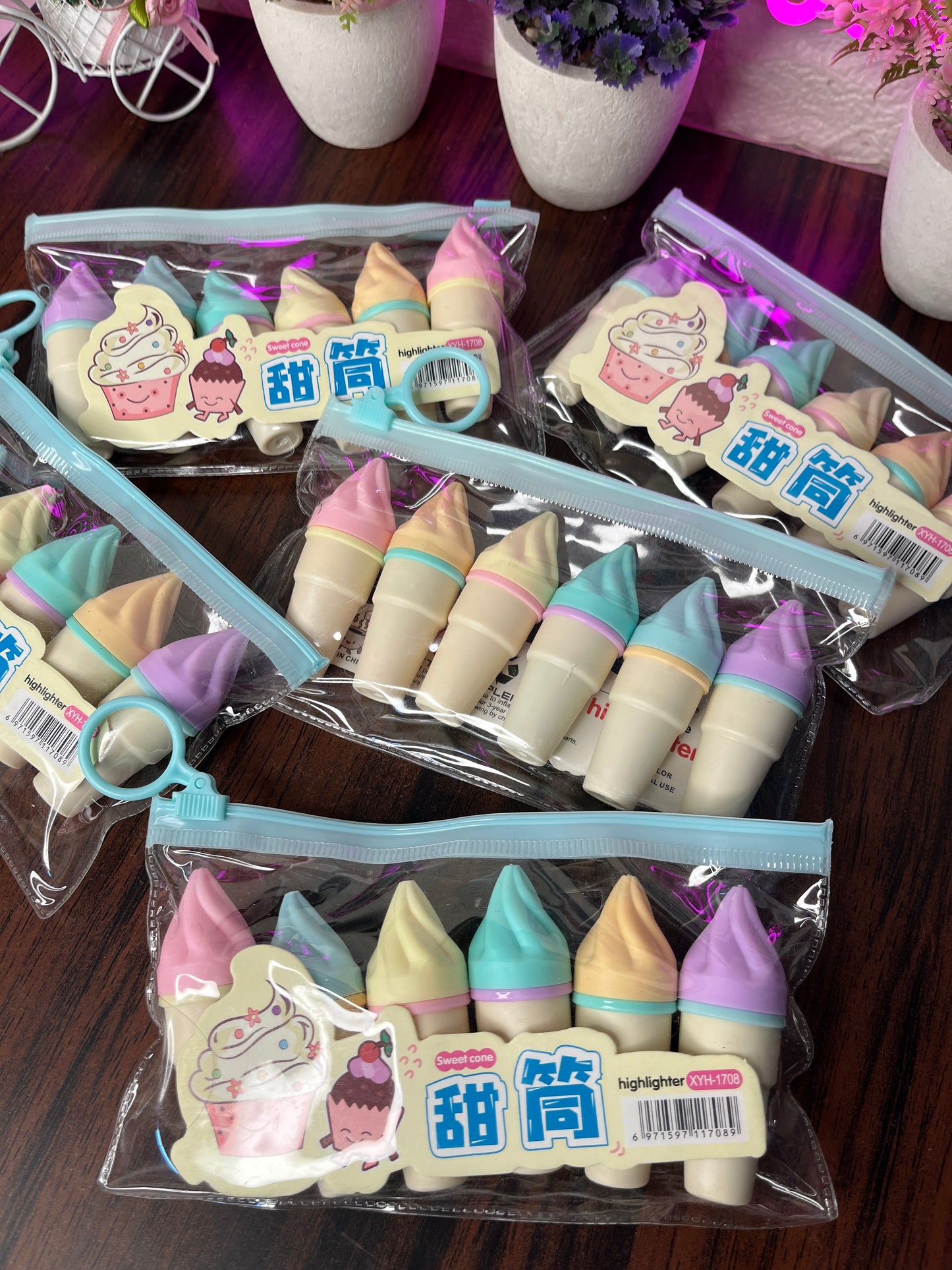 Sweet Cone Highlighter Set โ Pack of 6