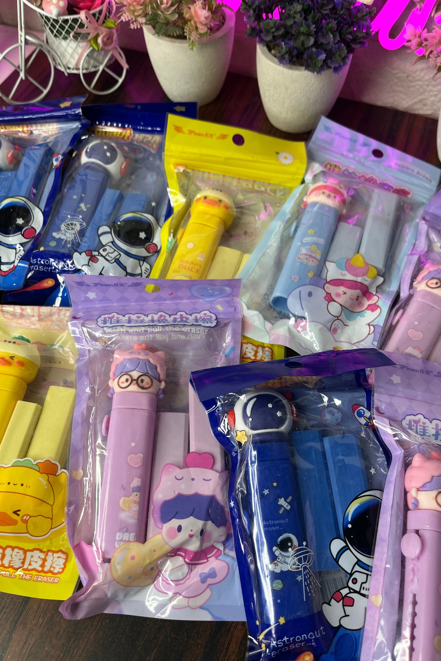 Kawaii Push Erasers