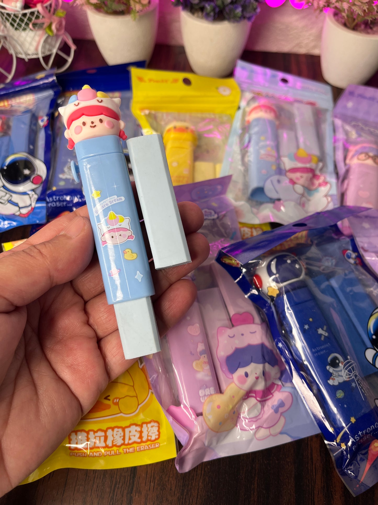 Kawaii Push Erasers