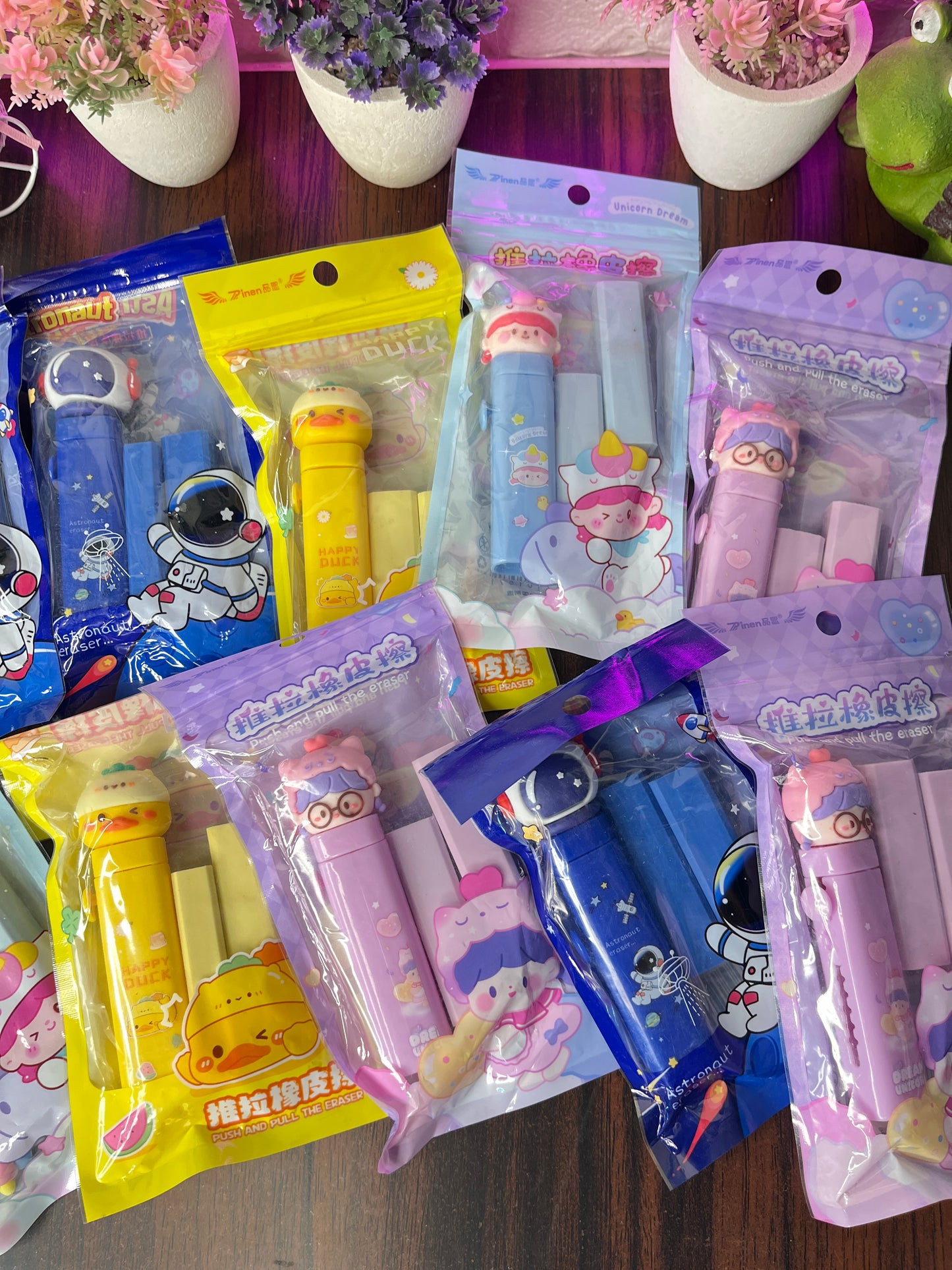 Kawaii Push Erasers