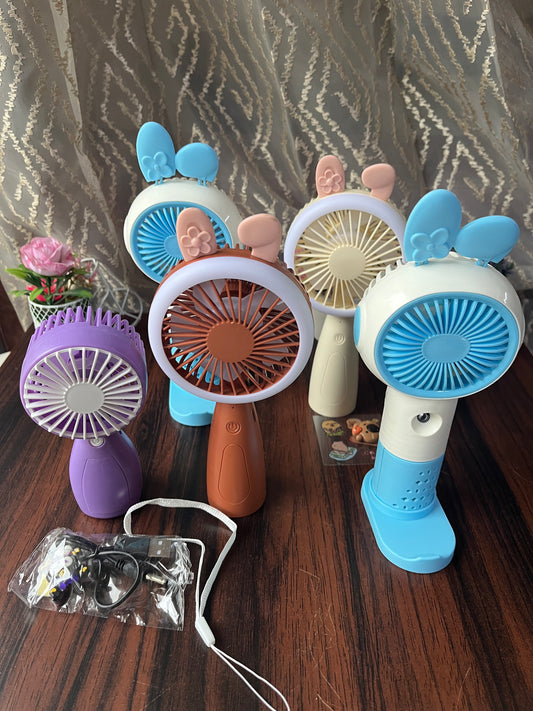 Kawaii Rechargeable Fan with Night Light