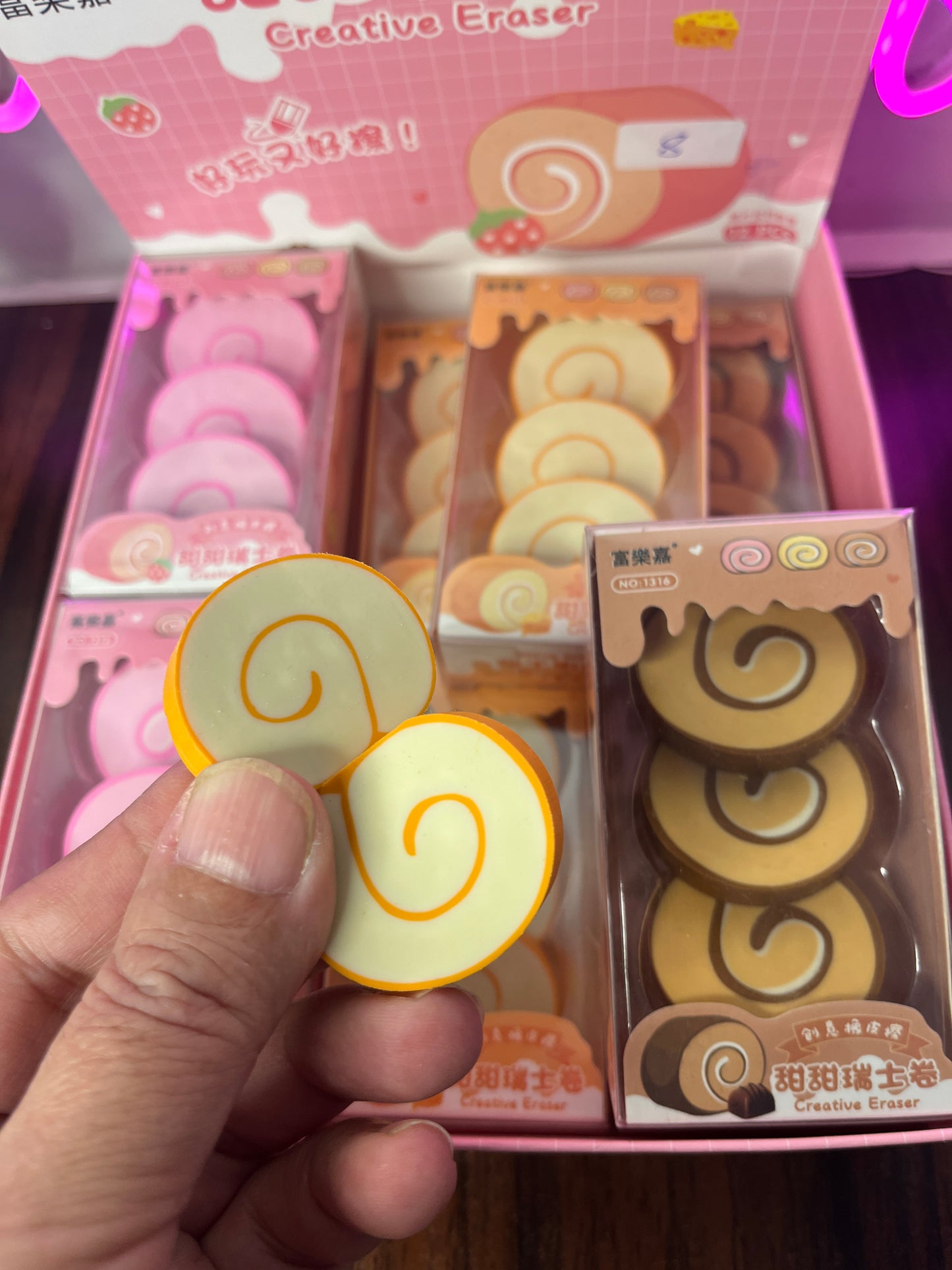 Sweet Swiss Roll Erasers