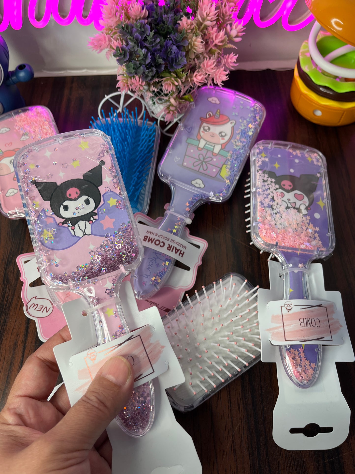 Unicorn & Kuromi Glitter Hair Brush