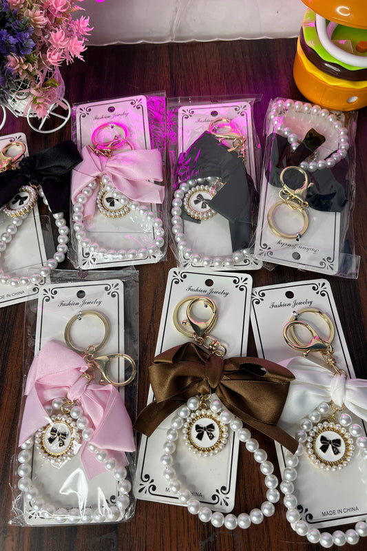 Bow Pearl Mobile Charm Keychain