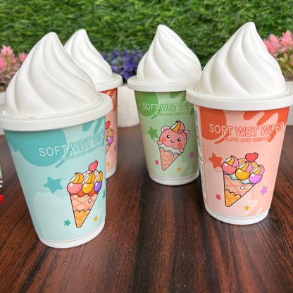 Ice cream wet wipe can